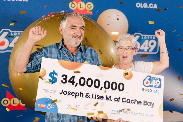 Ontario Couple Wins $34 Million LOTTO 6/49 Jackpot on Date Night