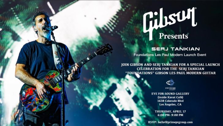 Join Gibson And Serj Tankian For A Special Launch Celebration Event For The Serj Tankian “Foundations” Gibson Les Paul Modern Guitar